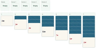 Klondike Solitaire playing interface