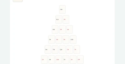 Pyramid Solitaire playing interface