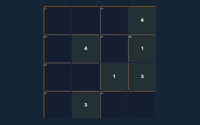Calcudoku playing interface
